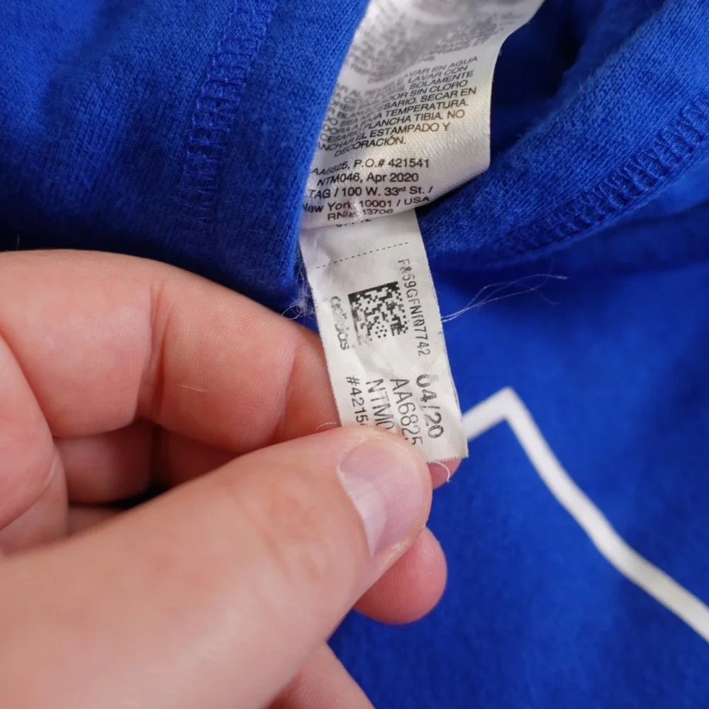Adidas Boy's Hooded Pullover Sweater Blue‎ -Size XL 18- Pocket Cotton Polyester